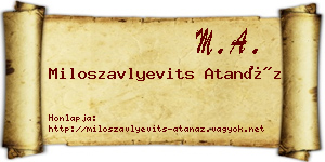 Miloszavlyevits Atanáz névjegykártya